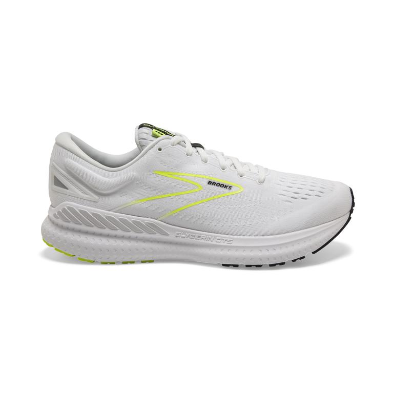 Brooks Mens Glycerin Gts 19 Max Cushion Road Running Shoes - White/Nightlife/Black (481960-BWT)